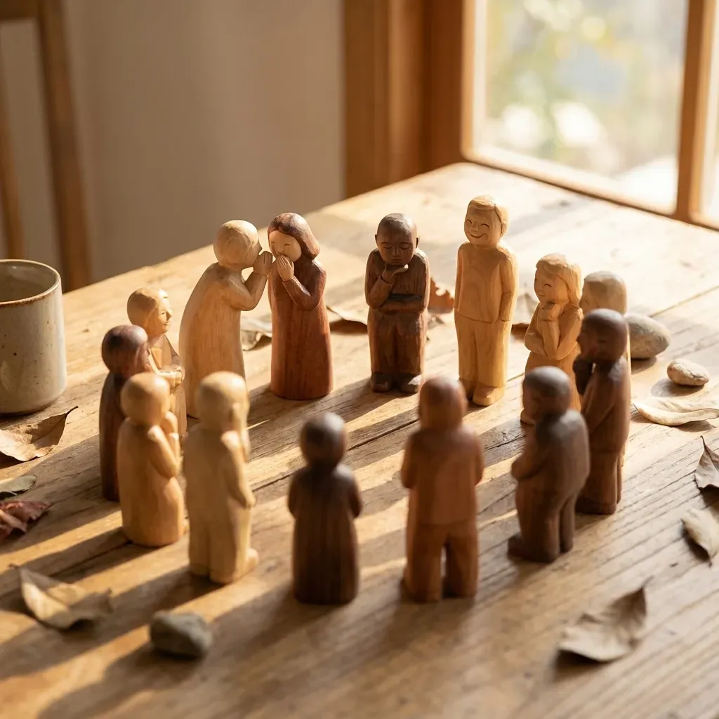 Illustration of inner parts working together as a team within a person’s mind.