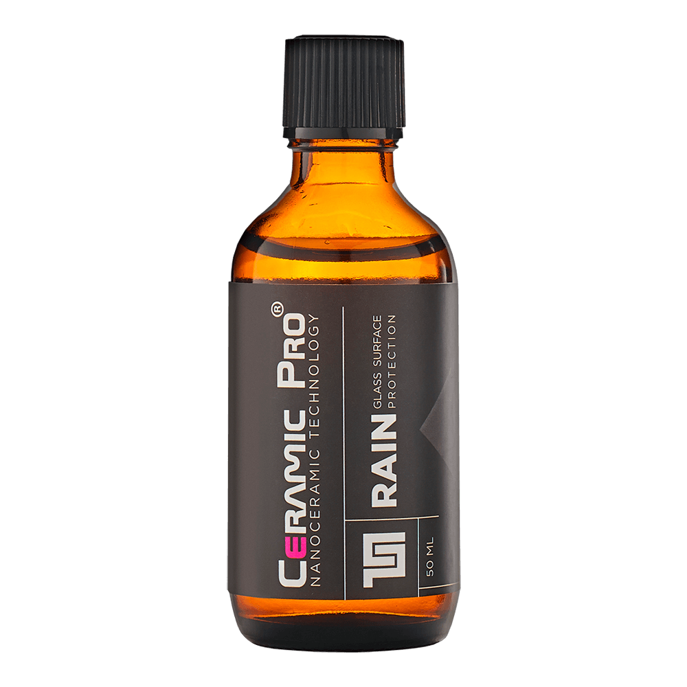 A bottle of ceramic pro rain coating on a white background.