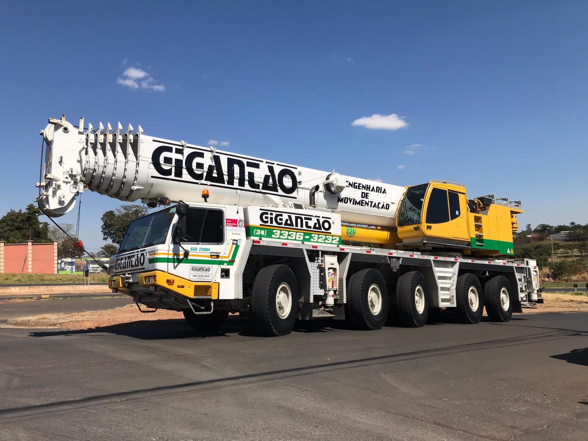 Guindaste do Gigantão de capacidade de 220 toneladas de içamento e remoção.