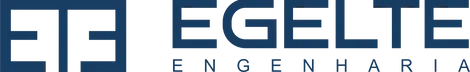 Um logotipo azul e branco para uma empresa chamada egelte engenharia