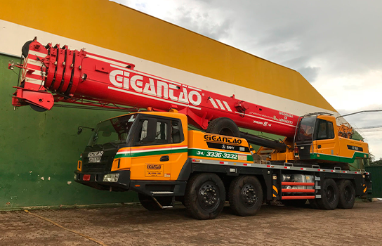 Guindaste do Gigantão de capacidade de 110 toneladas de içamento e remoção.