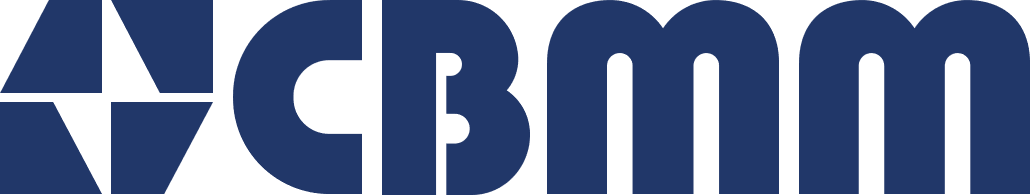 Um logotipo azul e branco para uma empresa chamada acbmm