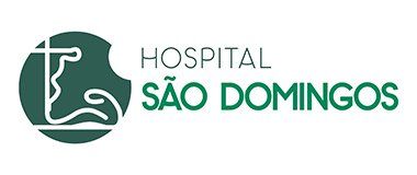 O logotipo do hospital são domingos é um círculo verde com uma cruz.