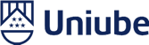 Um logotipo para uma empresa chamada uniube com um brasão.