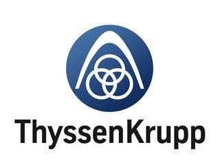 O logotipo da thyssenkrupp é mostrado em um fundo branco