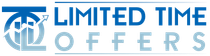 The logo for limited time offers is blue and white.
