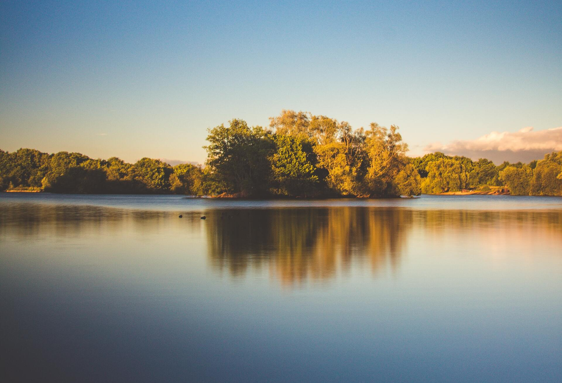 Serene River at Setting Sun