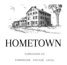 A black and white logo for Hometown Furnishing Co.