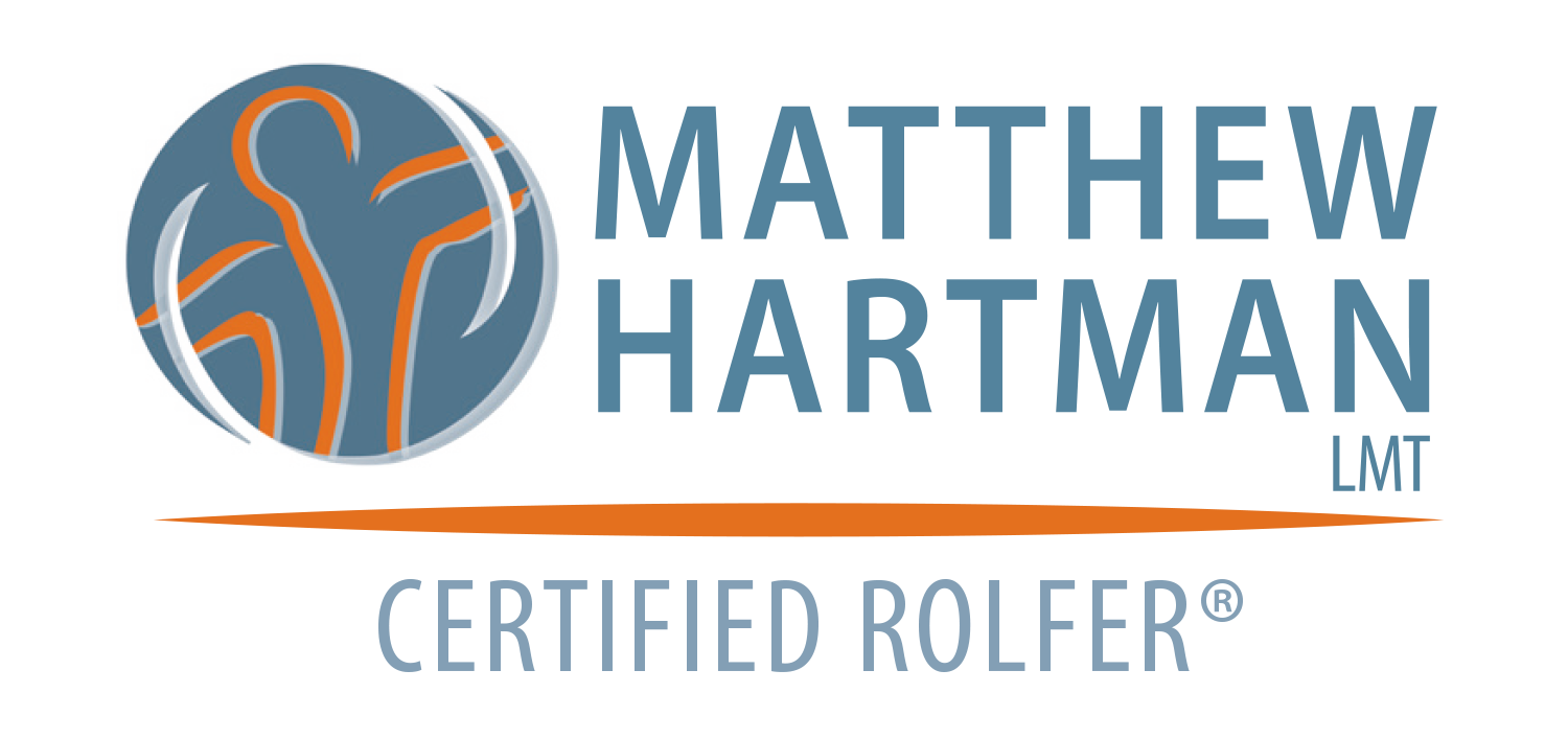 A logo for matthew hartman lmt certified rolfer