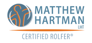 A logo for matthew hartman lmt certified rolfer