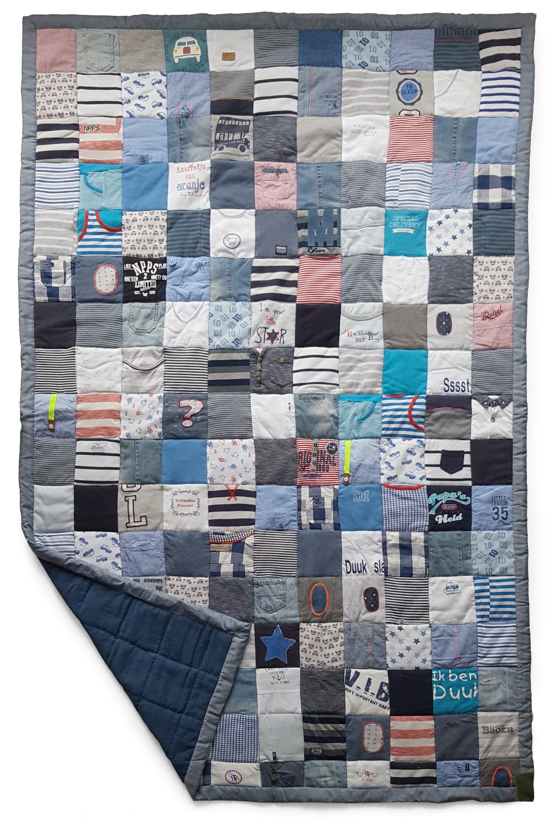 HANDWERKJUFFIE.NL Masterontwerper in memorydekens, troostdeken en herinneringsdeken. Een nieuw leven voor kleding van een overleden dierbare, baby- of kinderkleding.