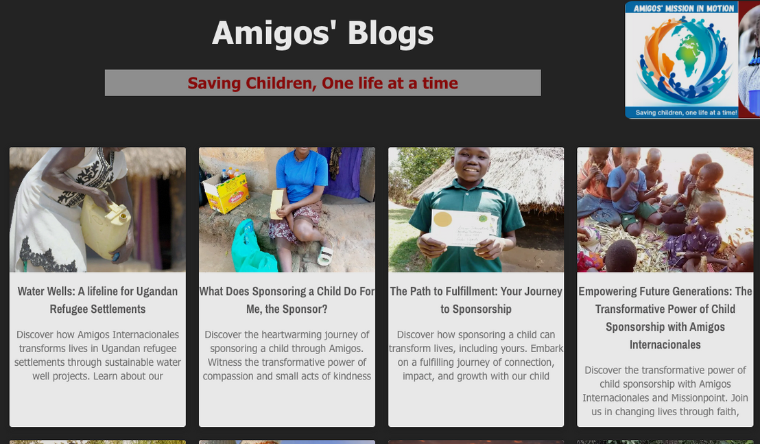 A screenshot of a website called amigos blogs