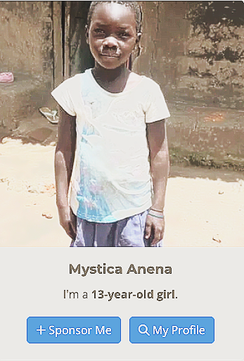 Portrait of a smiling child standing outdoors against a weathered wall, wearing a white T-shirt and dark skirt.