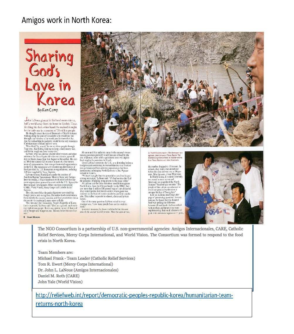 A newspaper article about sharing god 's love in korea
