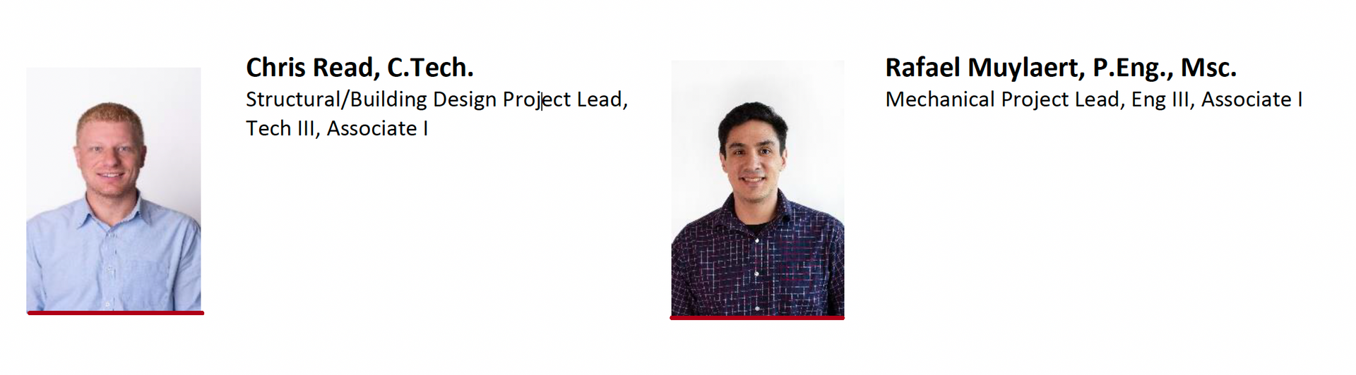 Associate Announcement with two headshots