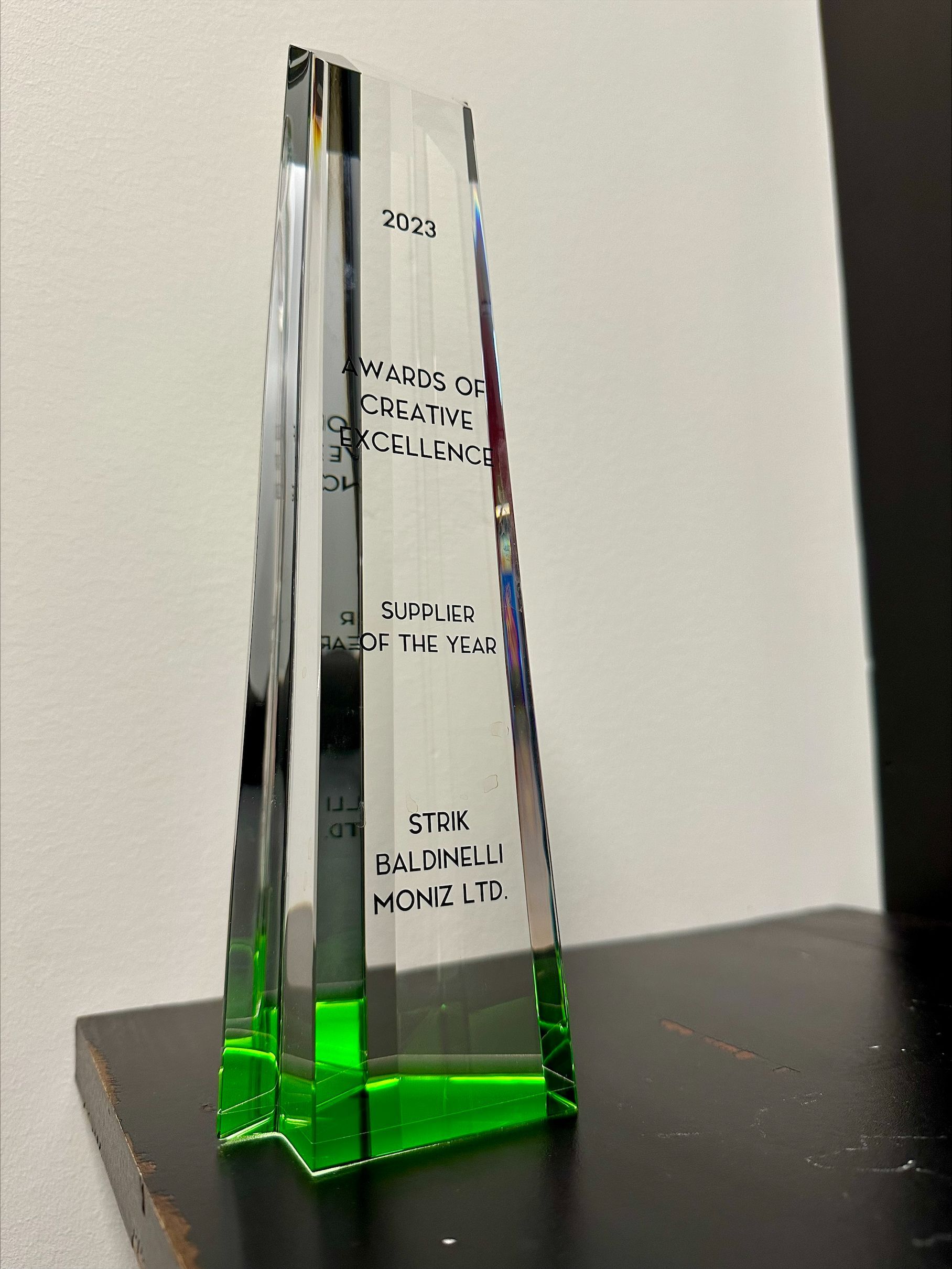 Awards of creative excellence supplier of the year