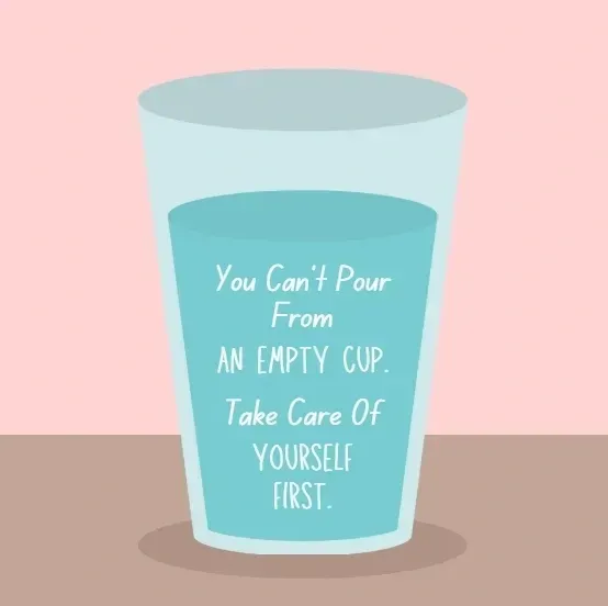 Glass of water with the text: