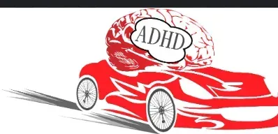 Red car with brain, labeled