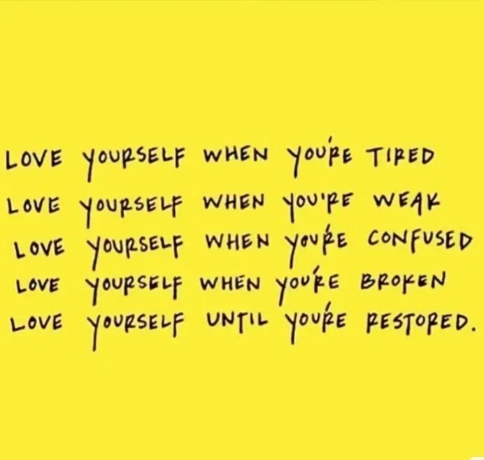 Yellow background with black text: