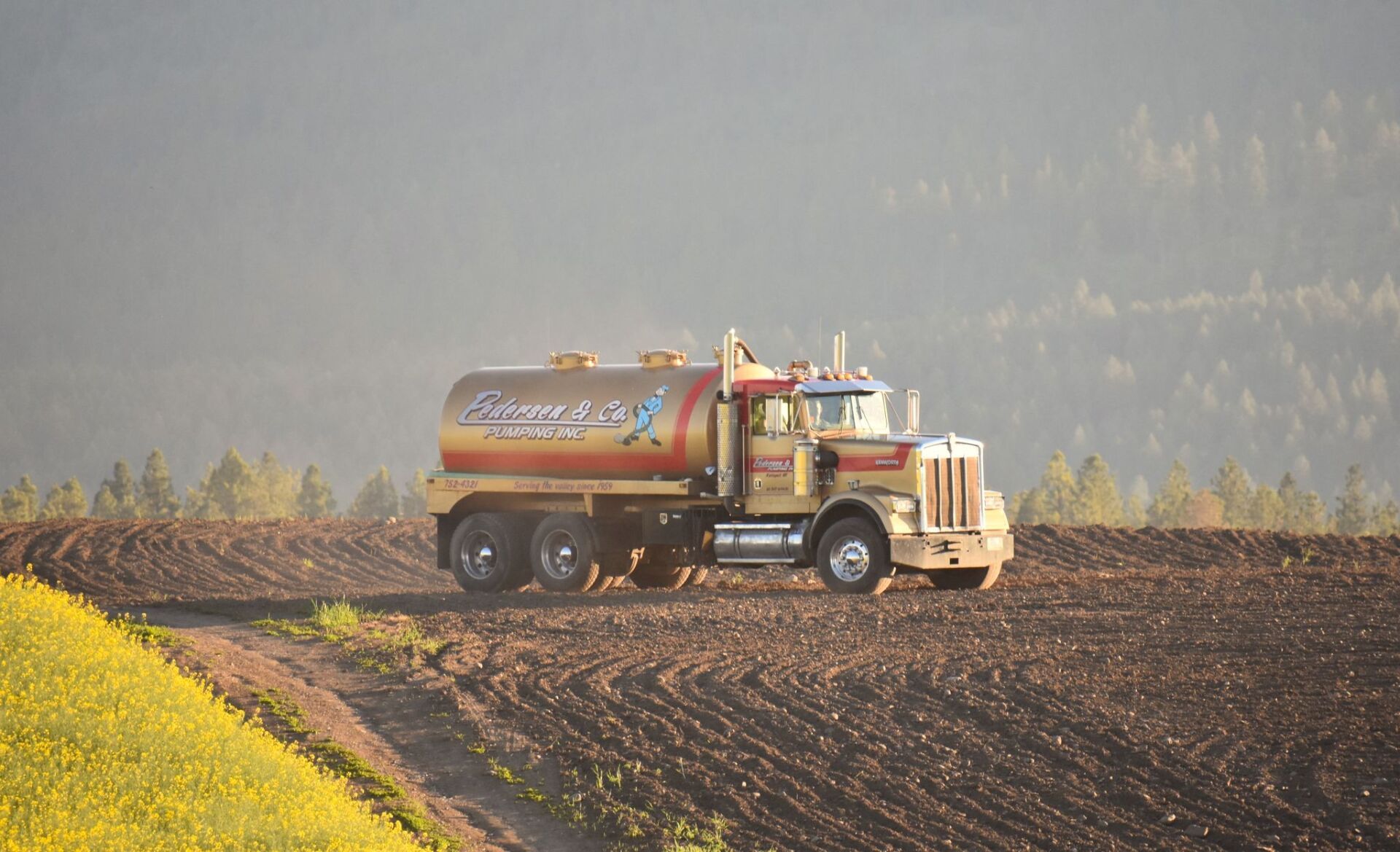 Company vehicle on a distance — Kalispell, MT — Pedersen & Co Pumping, Inc.