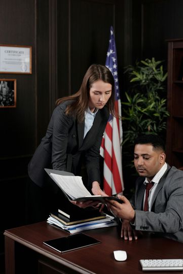 Property researcher retrieving recorded legal documents