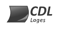 Um logotipo preto e branco para cdl lages
