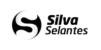 Um logotipo preto e branco para silva selantes sobre fundo branco.
