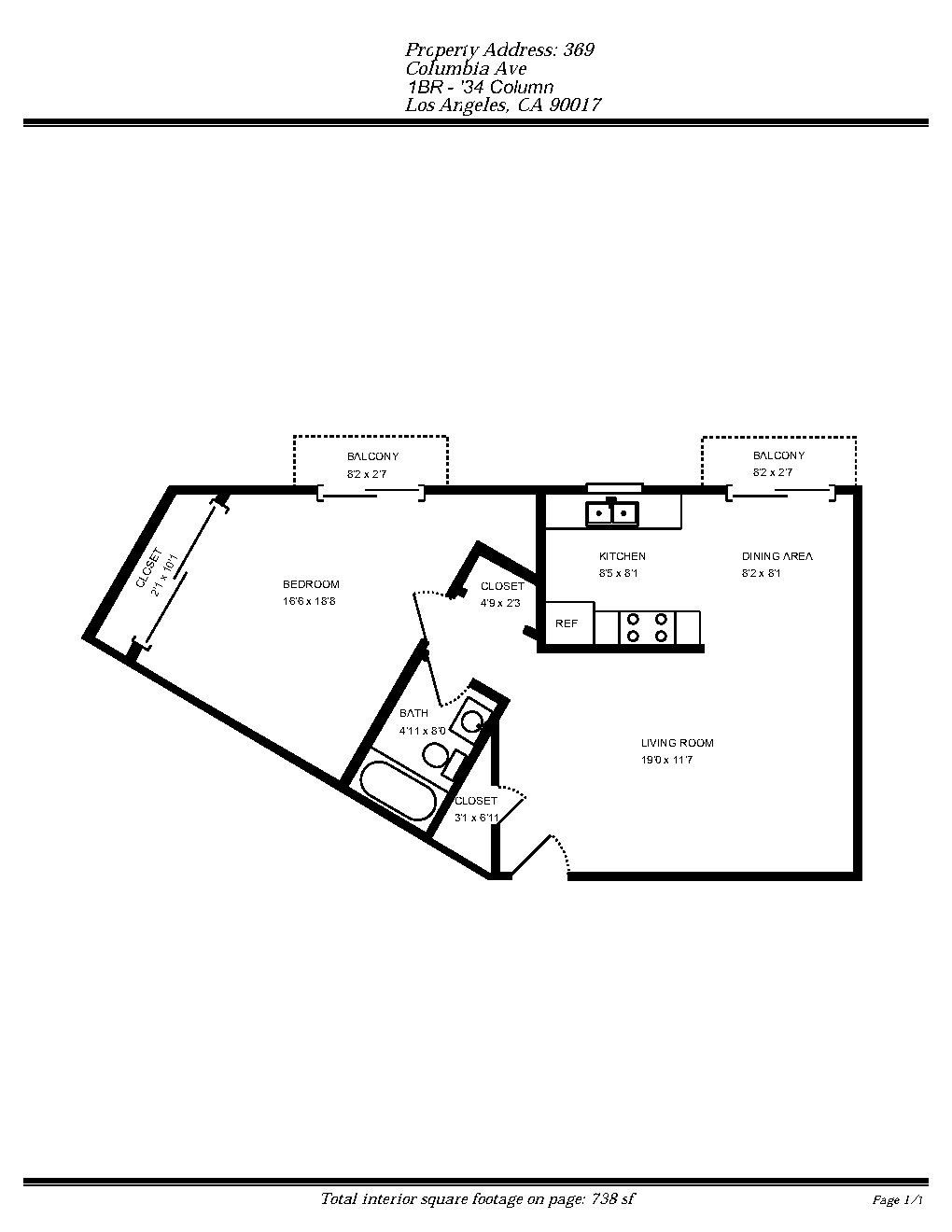 Tuscani Villas One Bedroom floor plan