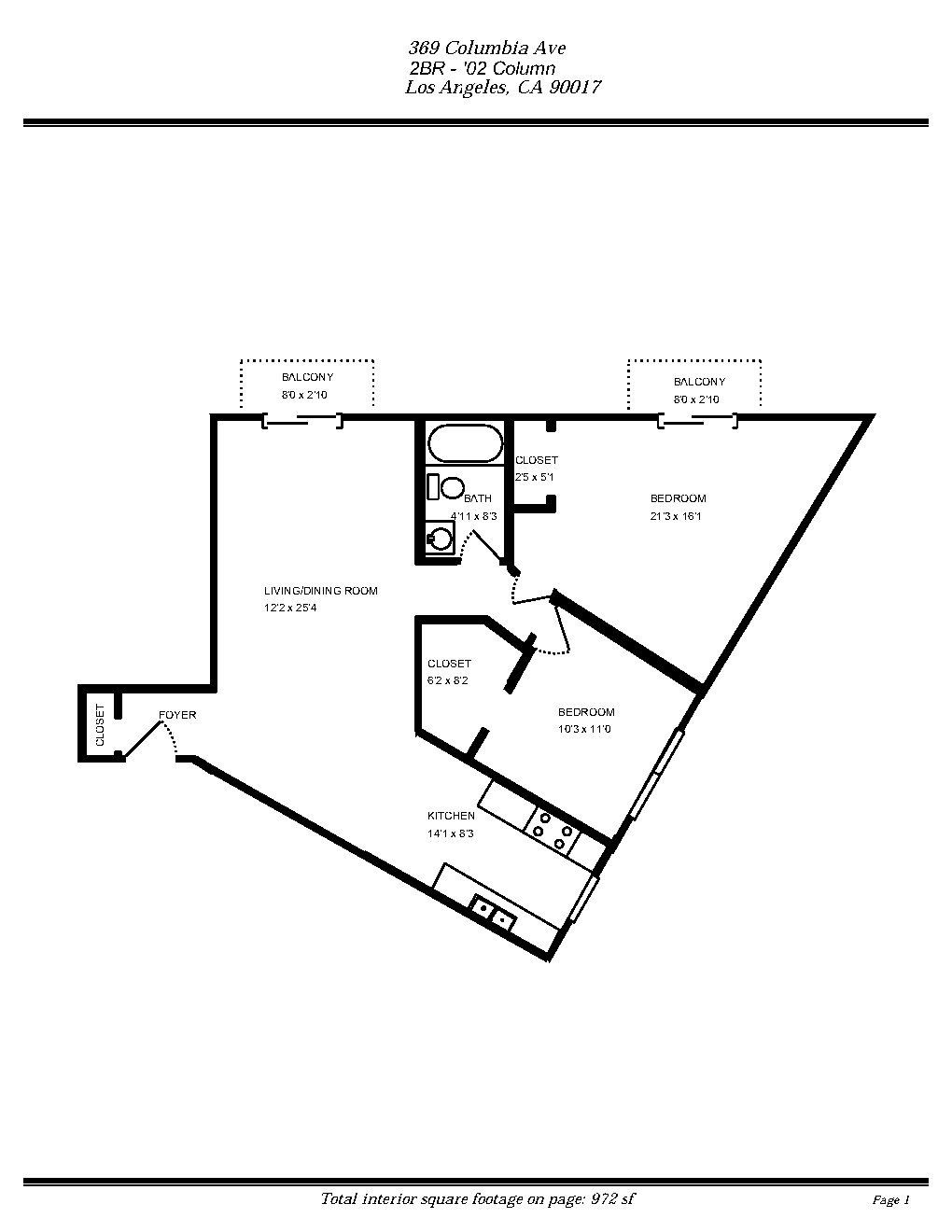 Tuscani Villas Two Bedroom floor plan