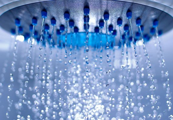 water from shower