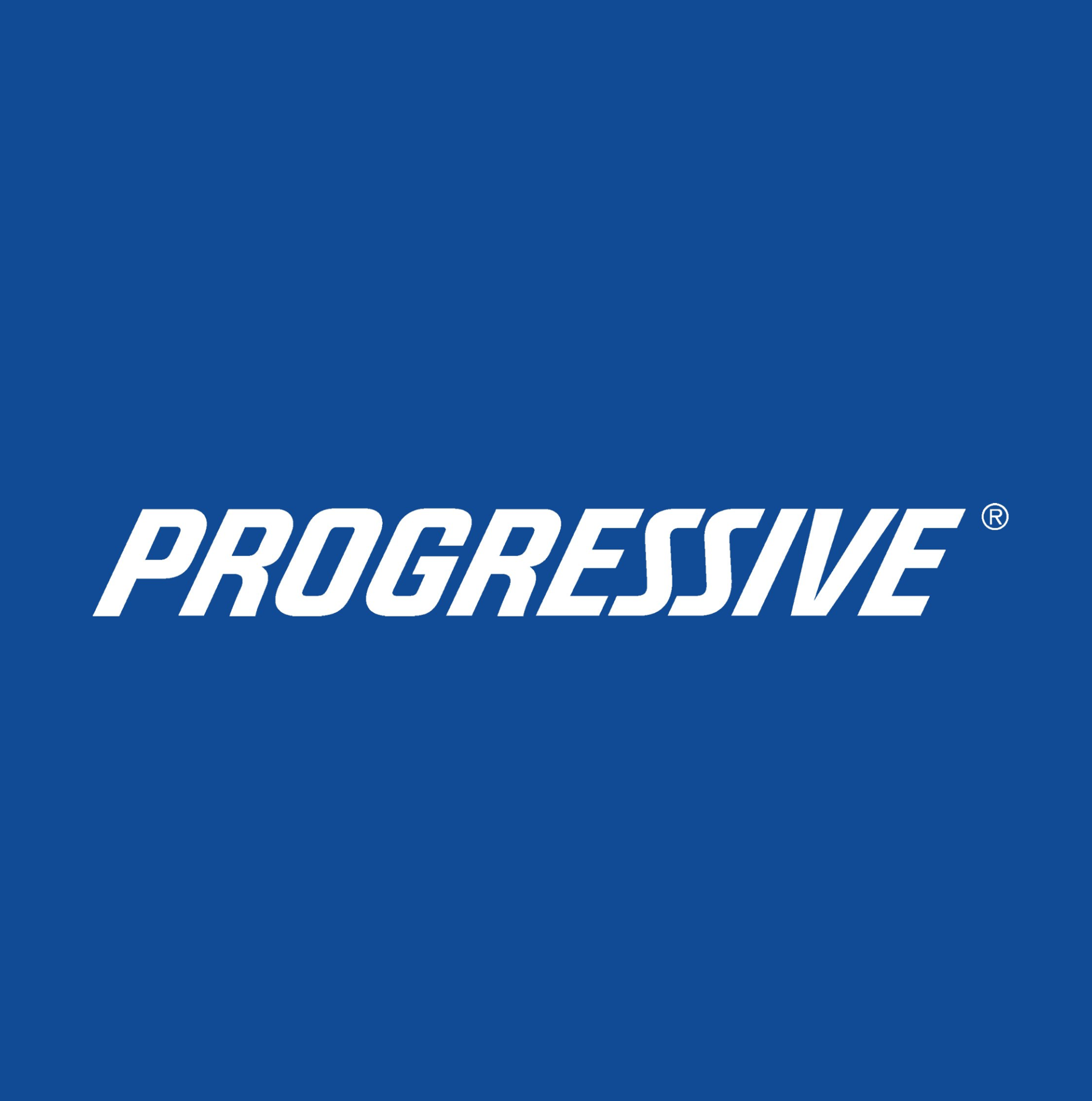 The progressive logo is on a blue background.