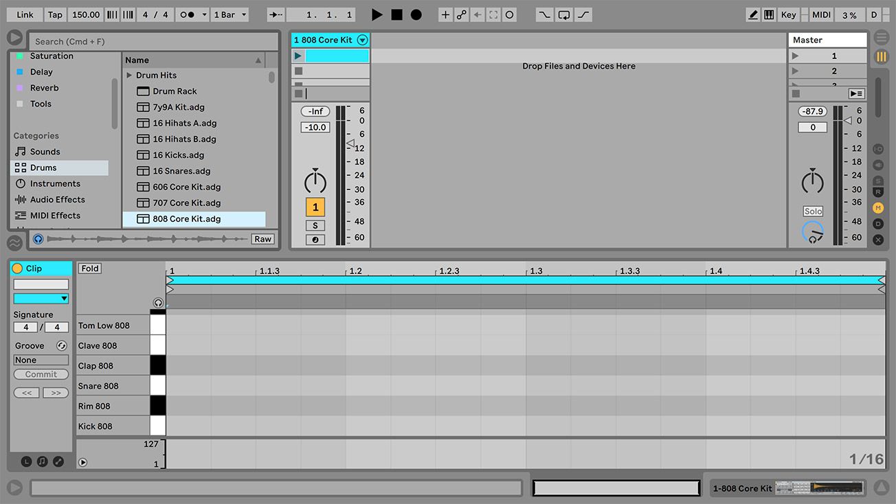 A computer screen shows a program called ableton