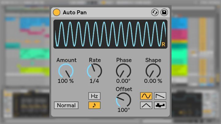 A computer screen shows a waveform with the word auto pan at the top