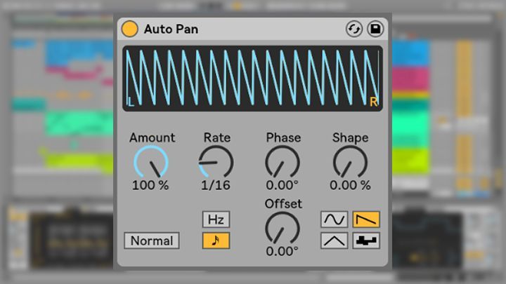 A computer screen shows a waveform with the word auto pan at the top