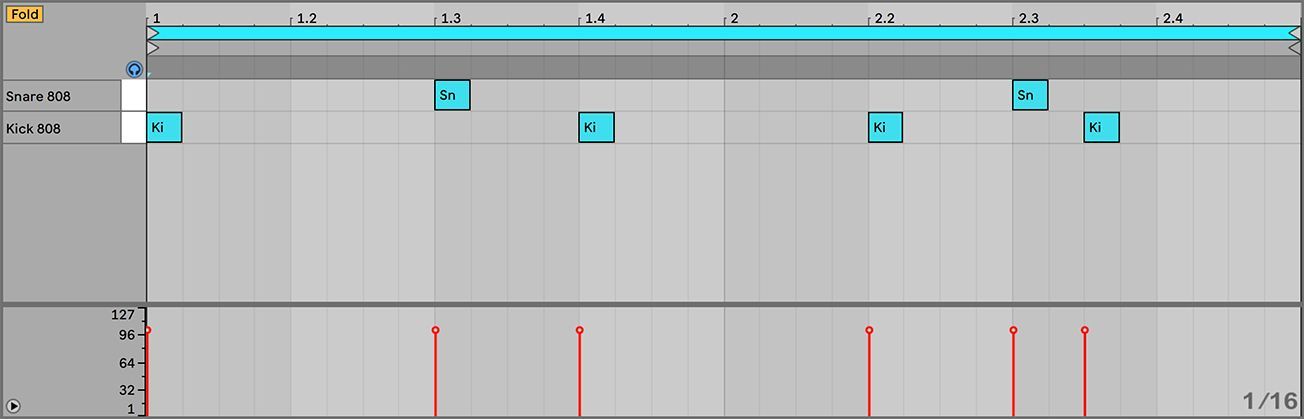 A computer screen shows a timeline of a song