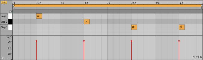 A computer screen shows a timeline of a song