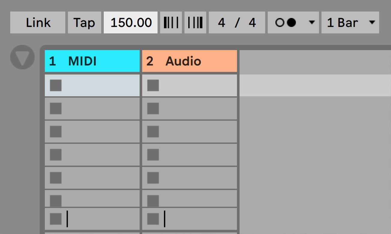 A screenshot of a computer screen showing a list of midi and audio tracks