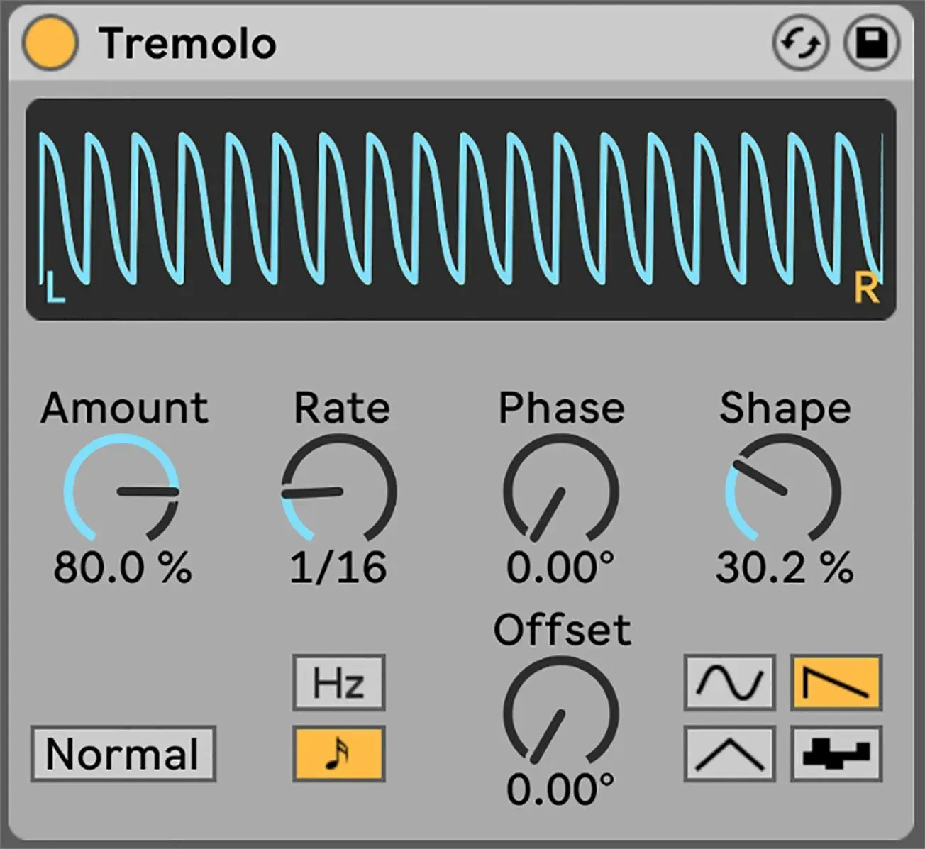 A screen shot of a tremelo program with a waveform