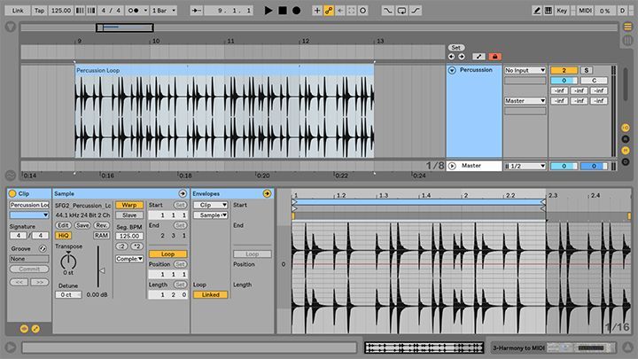 A computer screen shows a bunch of audio tracks