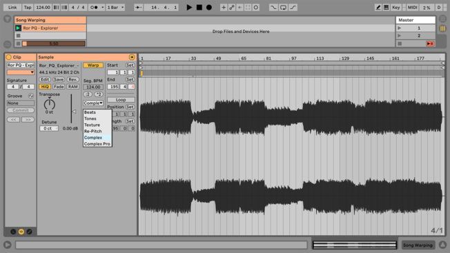A computer screen shows a recording of a song