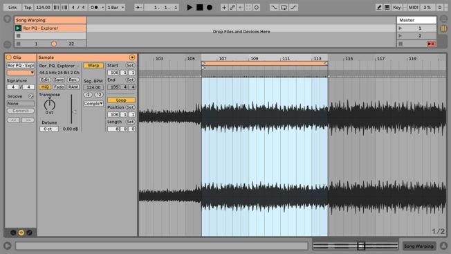A computer screen shows a recording of a song