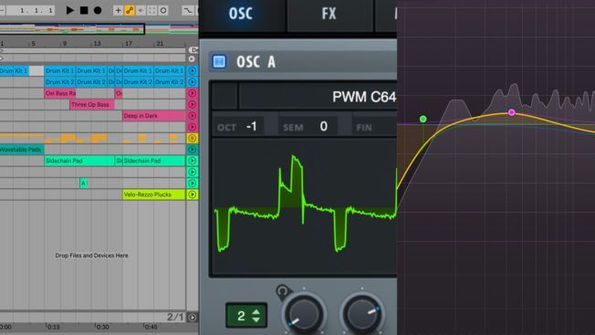 A computer screen with a green oscilloscope and a graph