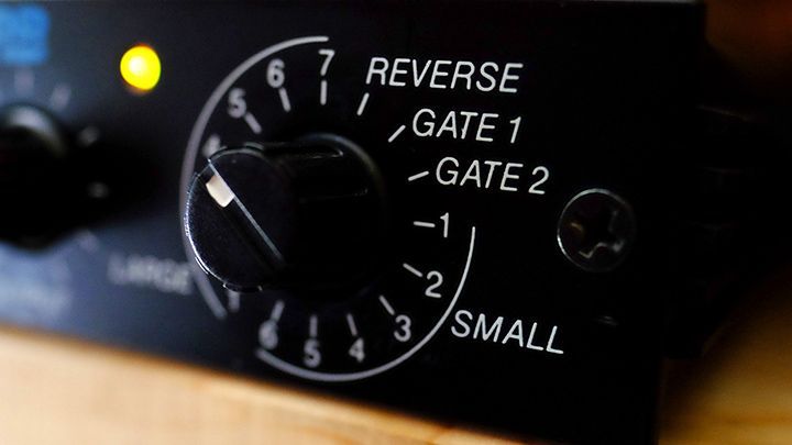 A close up of a reverse gate 1 and gate 2 switch