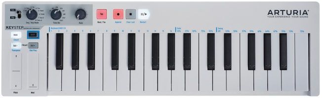 A white keyboard with the word arturia on it