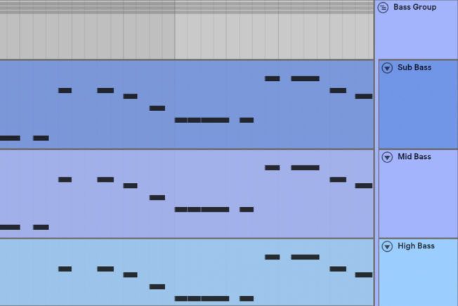 A screenshot of a music program showing different levels of bass
