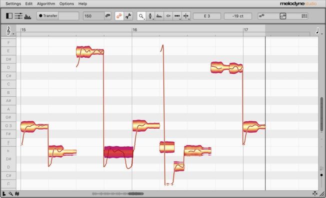 A computer screen with a few lines of music on it