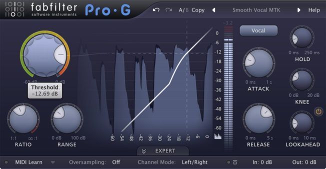 A screenshot of a fabfilter pro g program