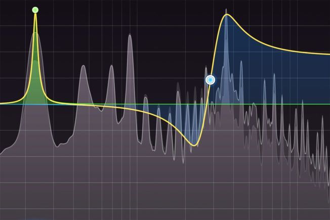 A graph of a sound wave on a black background.