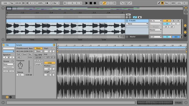 A computer screen with a bunch of tracks on it