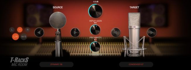 A computer screen shows a microphone and a mixer.